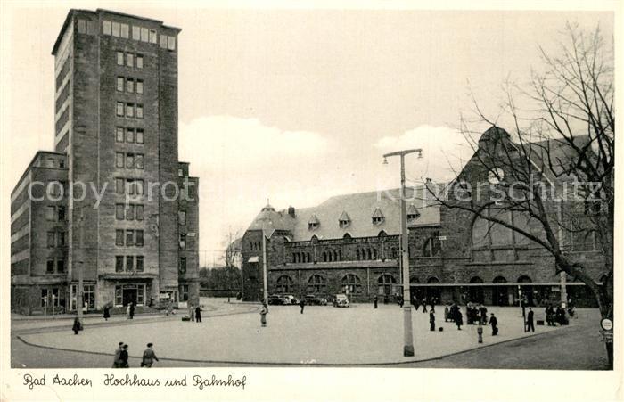 Bad Aachen Hochhaus und Bahnhof