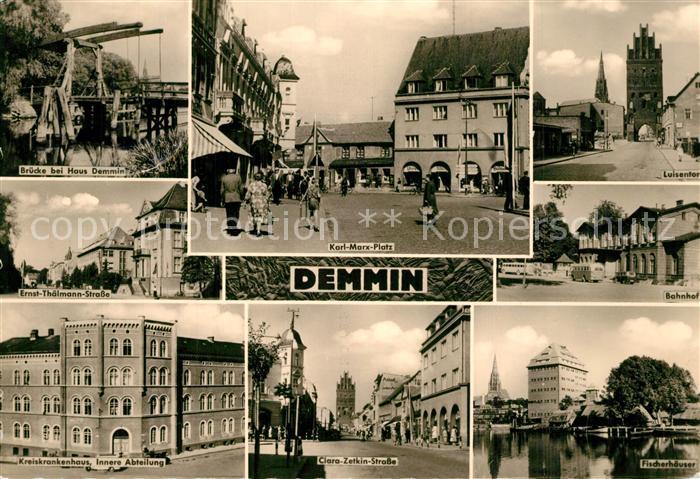 Demmin Mecklenburg Vorpommern Zugbruecke Ernst Thaelmann Strasse Krankenhaus Kar