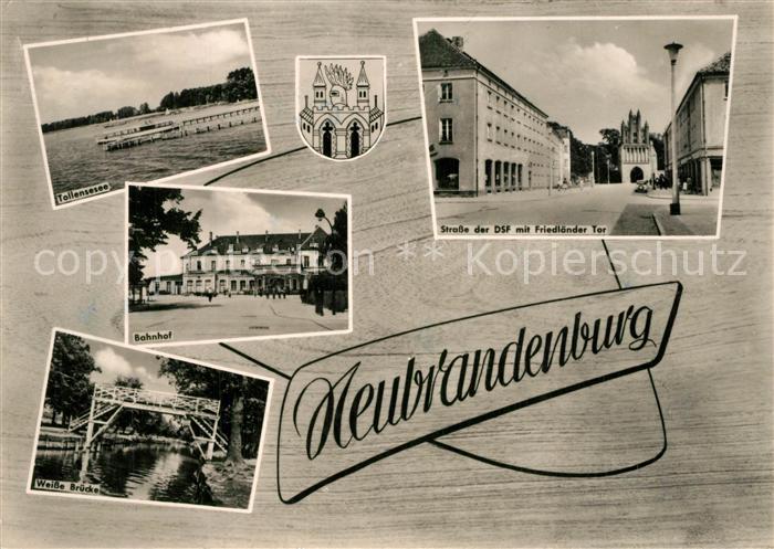 Neubrandenburg Tollensesee Bahnhof Weisse Bruecke Strasse der DSF Friedlaender T