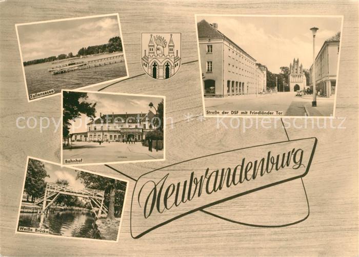 Neubrandenburg Tollensesee Weisse Bruecke Bahnhof Strasse der DSF Friedlaender T