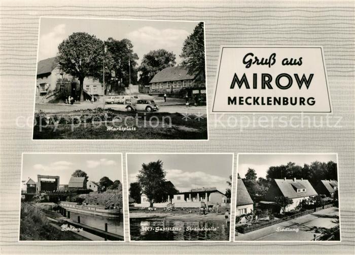 Mirow Marktplatz Schleuse HO Gaststaette Strandhalle Siedlung