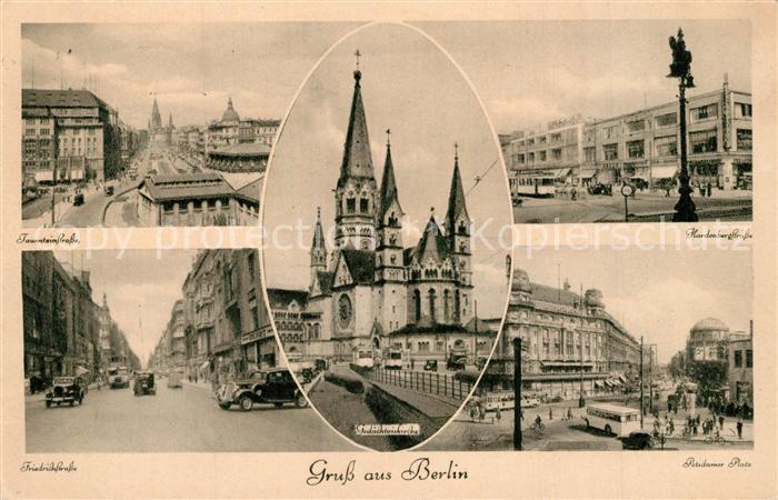 BERLIN  CITY Kaiser-Wilhelm-Ged?chtniskirche Tauentzienstrasse Friedrichstrasse