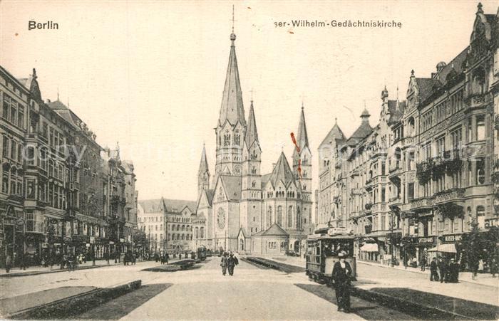BERLIN  CITY Kaiser-Wilhelm-Ged?chtniskirche Strassenbahn