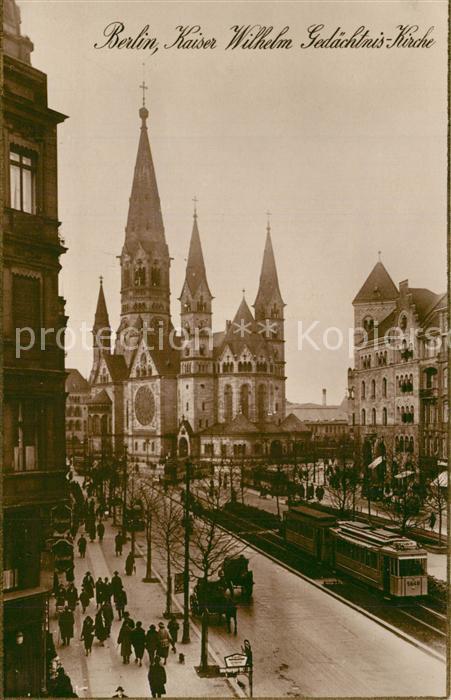 BERLIN  CITY Kaiser-Wilhelm-Ged?chtniskirche Strassenbahn