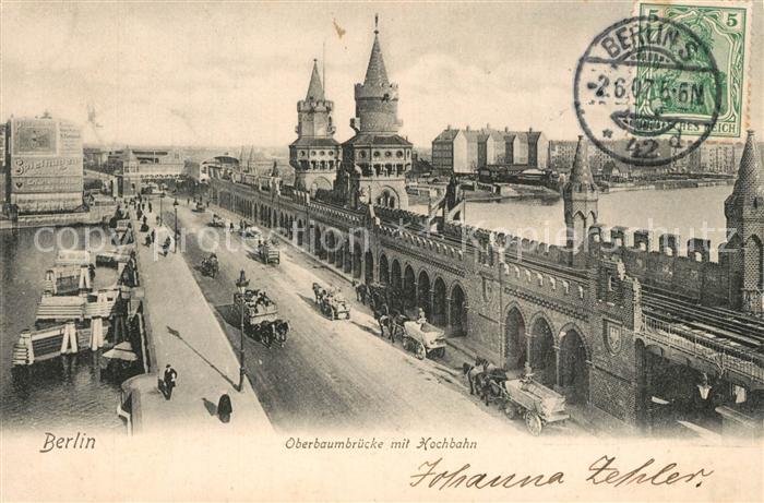 BERLIN CITY Oberbaumbruecke mit elektrischer Hochbahn