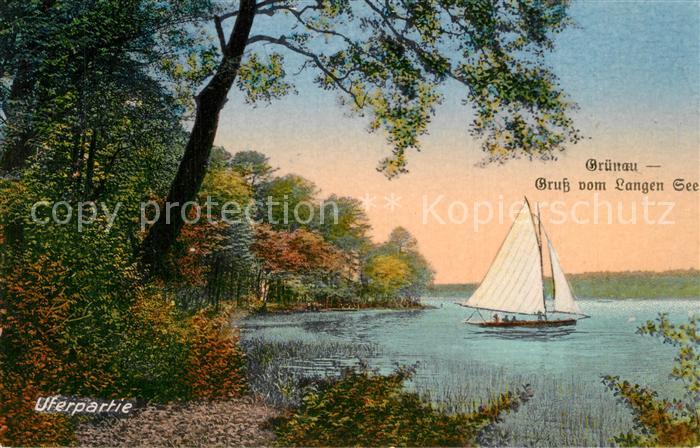 Gruenau Berlin Uferpartie am Langen See