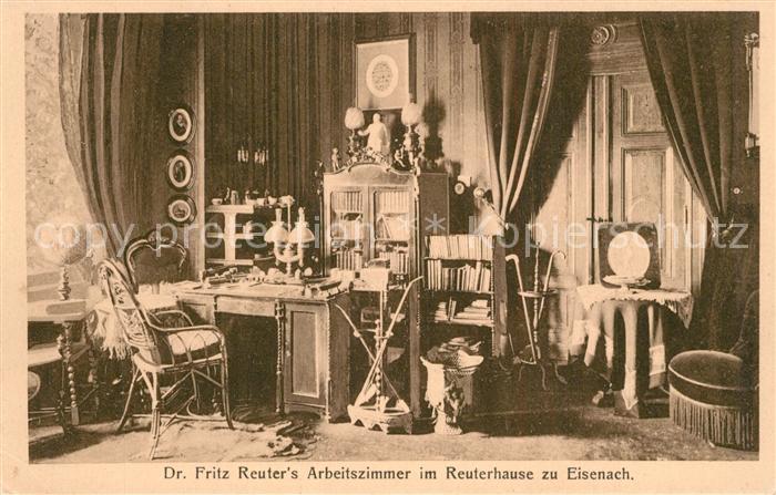 Eisenach Thueringen Dr Fritz Reuters Arbeitszimmer im Reuterhause