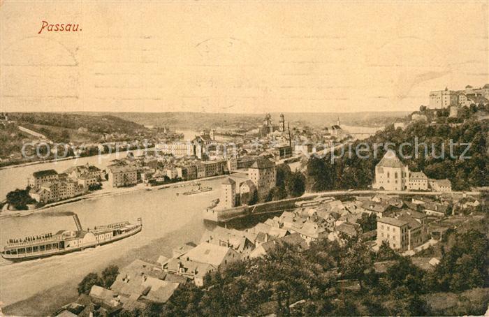 PAssAU Bayern mit Donau Inn und Ilz