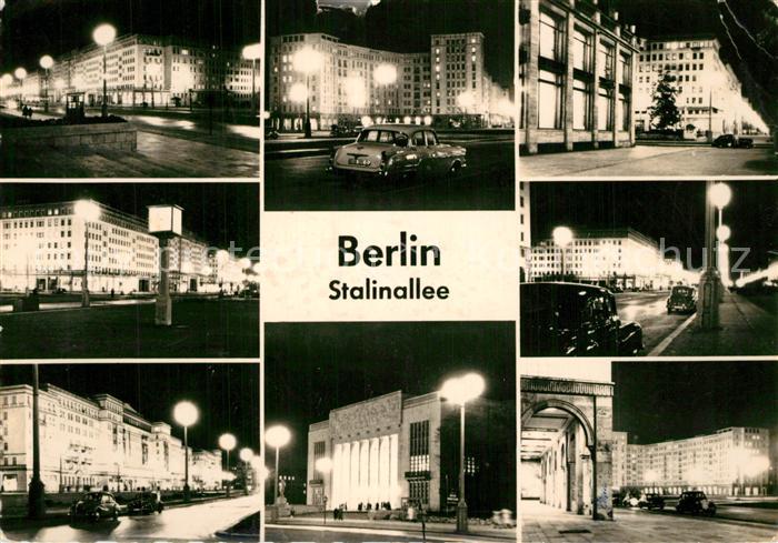 BERLIN  CITY Stalinallee bei Nacht Teilansichten