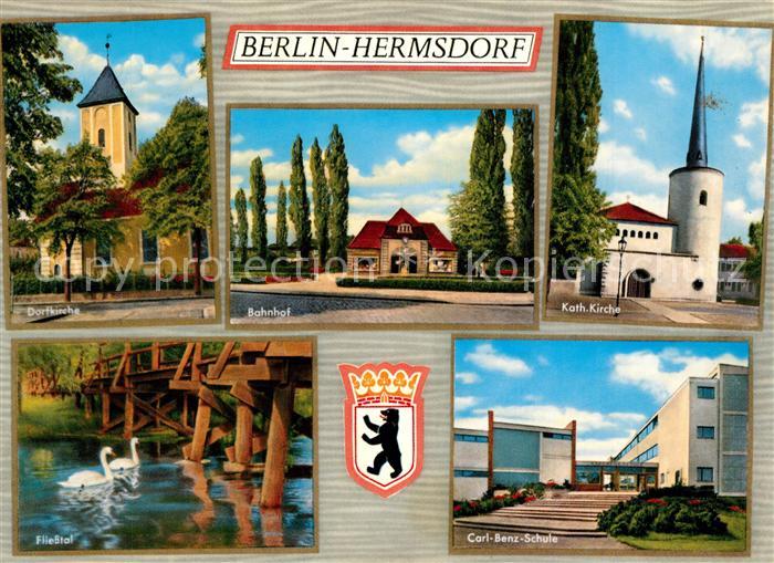 Hermsdorf Berlin Dorfkirche Bahnhof Kath Kirche Fliesstal Carl Benz Schule