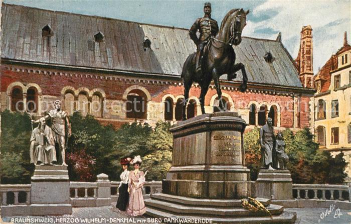 BRAUNSCHWEIG  CITY Herzog Wilhelm Denkmal Burg Dankwarderode Kuenstlerkarte
