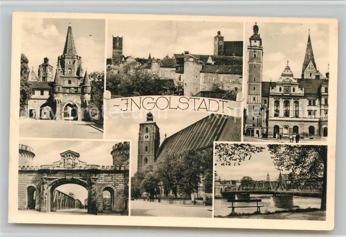 INGOLSTADT  CITY Rathaus Stadtturm Stadttor Bruecke