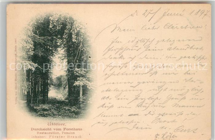 Ukleisee Blick vom Forsthaus Restauration Pension