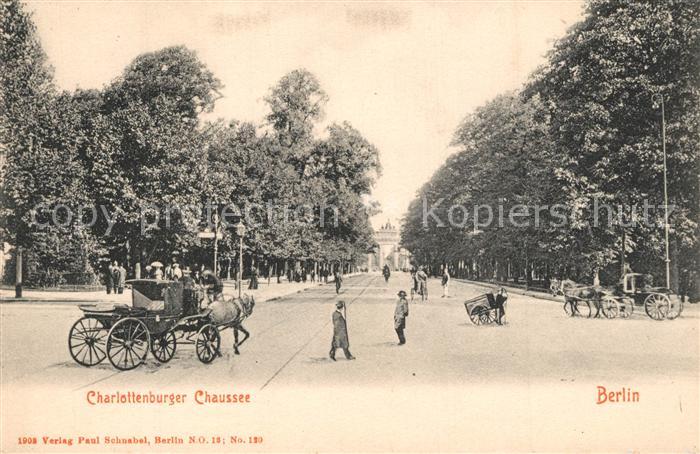 BERLIN  CITY Charlottenburger Chausee Pferdekutschen