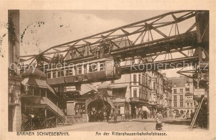 Barmen Wuppertal Schwebebahn an der Rittershauserbahnhofstrasse