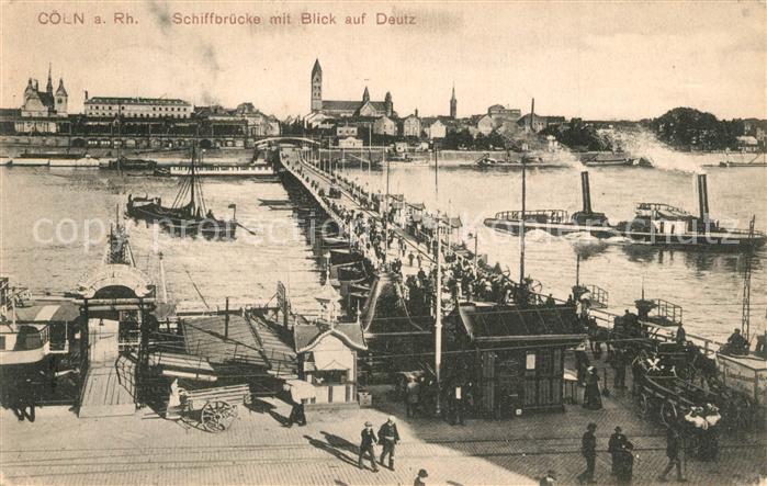 K?ln Rhein Schiffbr?cke mit Deutz