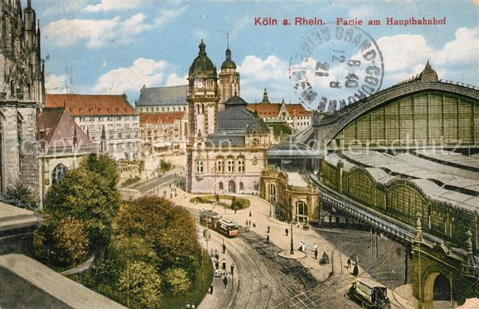 K?ln Rhein Partie am Hauptbahnhof Strassenbahn