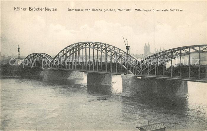 K?ln Rhein Dombr?cke von Norden gesehen