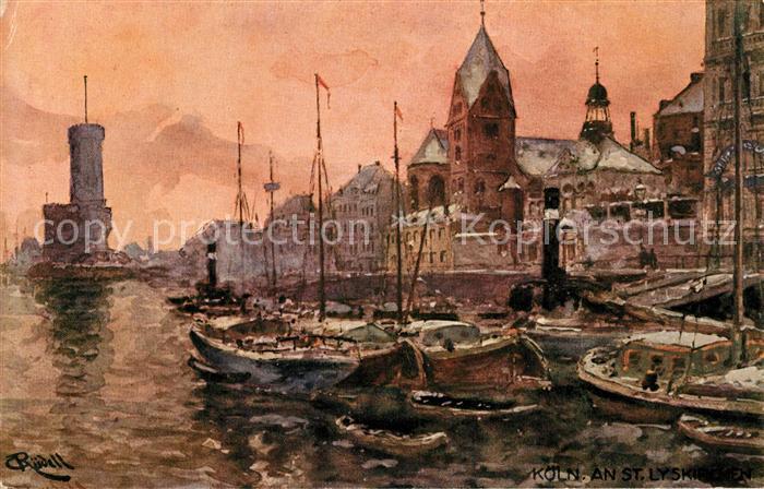 K?ln Rhein St. Lyskirchen K?nstlerkarte Karl R?dell