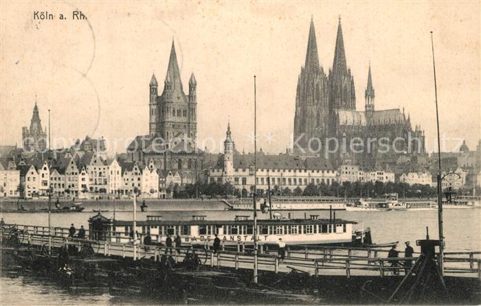 K?ln Rhein Rheinpartie mit Kirchen