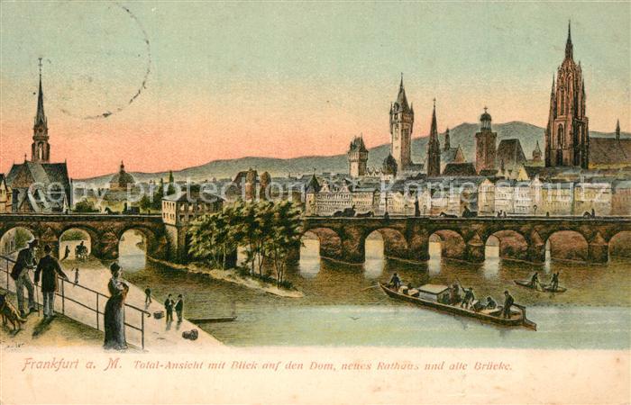 Frankfurt Main Br?cke Main Dom Rathaus