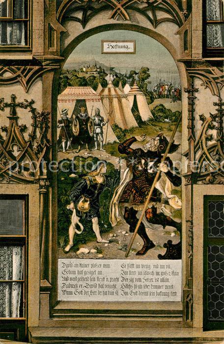 Ulm Donau Gem?lde am Rathaus