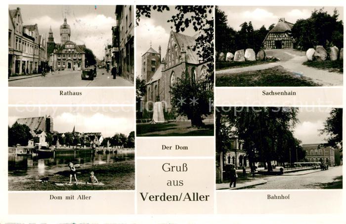 Verden Aller Rathaus Dom mit Aller Bahnhof Sachsenhain
