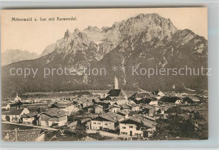 Mittenwald Bayern Isar mit Karwendel