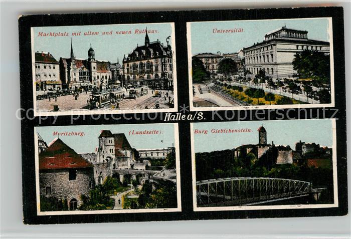 Halle Saale Marktplatz Rathaus Universit?t Burg-Giebichenstein Moritzburg