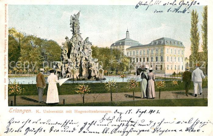 ERLANGEN Bayern Universit?t mit Hegenottenbrunnen