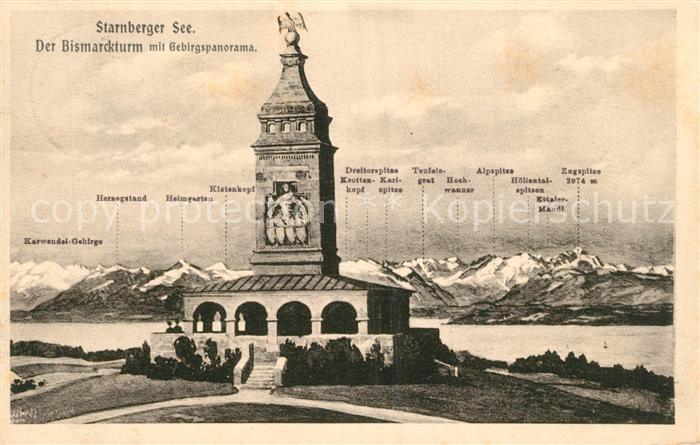 Starnberg Starnbergersee Bayern Starnberger-See Bismarckturm