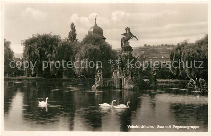 Veitsh?chheim See mit Pegasusgruppe Schw?ne Hofgarten