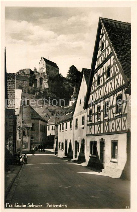 Pottenstein Oberfranken Strassenpartie Fachwerk