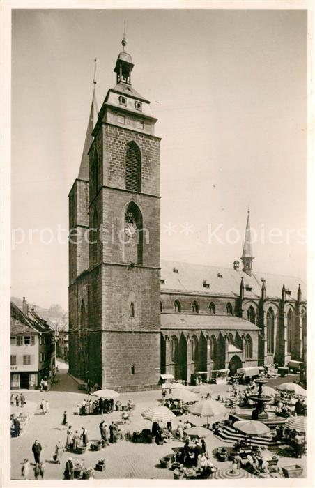 Neustadt Weinstrasse Marktplatz mit Stiftskirche