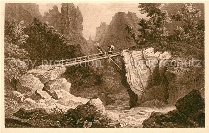 Jungfernbr?cke Harz Br?cke K?nstlerkarte L. Richter