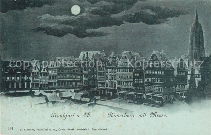 Frankfurt Main R?merberg mit Messe bei Vollmond