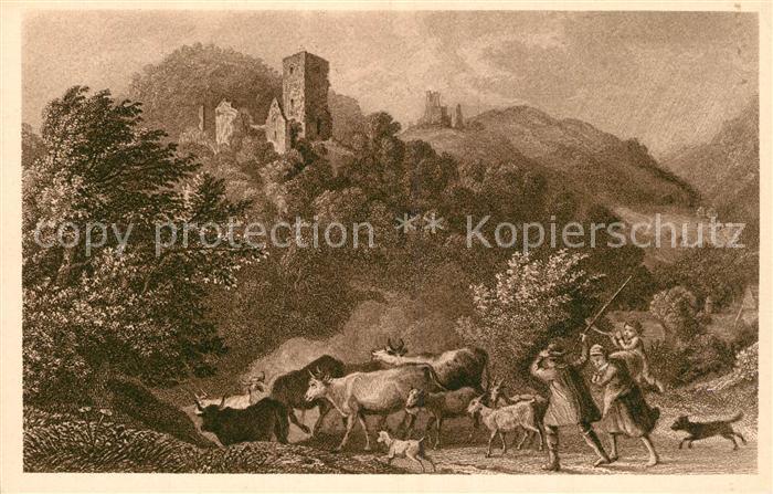 Stecklenberg und Lauenburg K?nstlerkarte L. Richter 1838