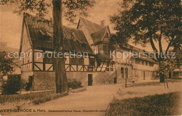 Wernigerode Harz Gadenstedtsches Haus Oberpfarrkirchhof