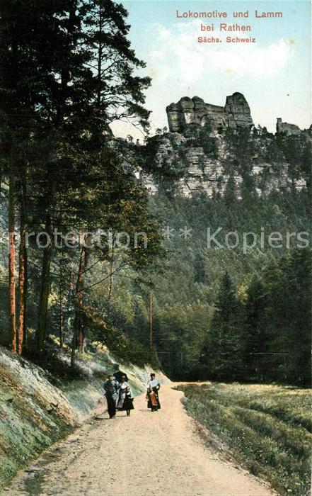 Rathen S?chsische Schweiz Lokomotive und Lamm