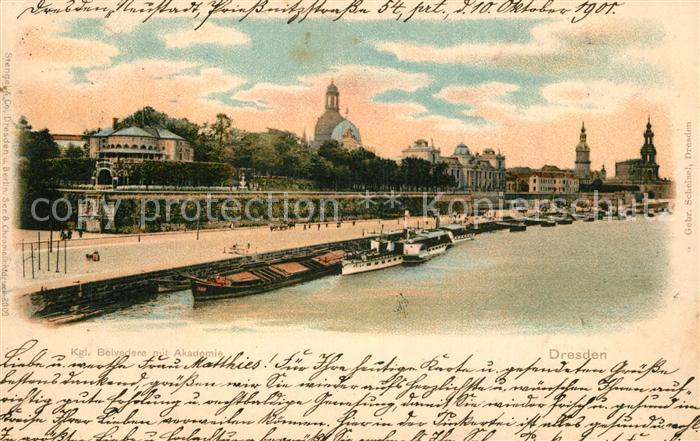 DRESDEN Elbe Belvedere mit Akademie