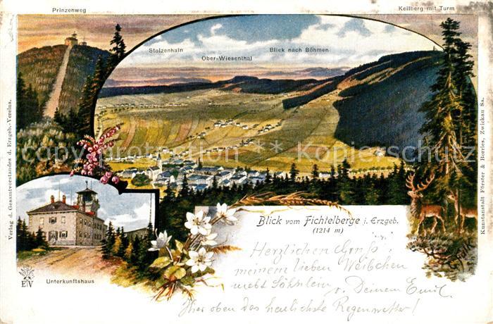 Oberwiesenthal Erzgebirge Blick vom Fichtelberg Prinzenweg Unterkunftshaus