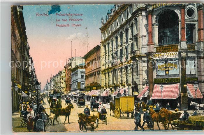 BERLIN CITY Friedrichstrasse Pferdekutschen