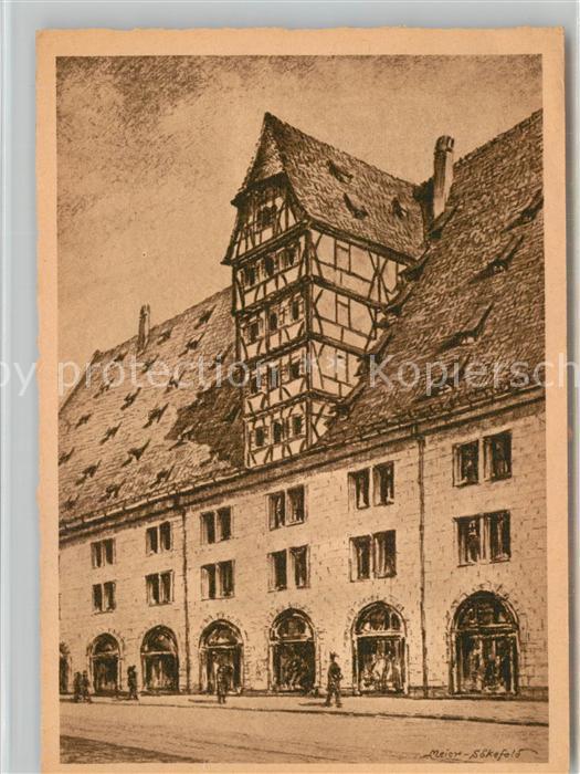 N?rnberg Mauthalle  zerst?rte Denkm?ler der bayerischen Kultur Zeichnung Meier S