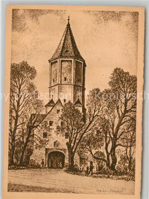 AUGSBURG  CITY Jakobertor zerst?rte Denkm?ler der bayerischen Kultur Zeichnung M