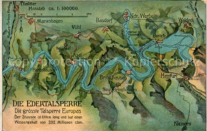 Edertalsperre Panoramakarte