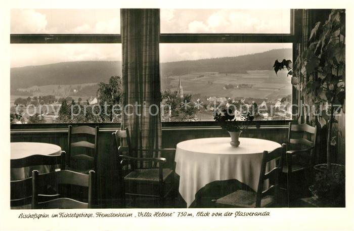 Bischofsgruen Fremdenheim Villa Helene Blick von Glasveranda