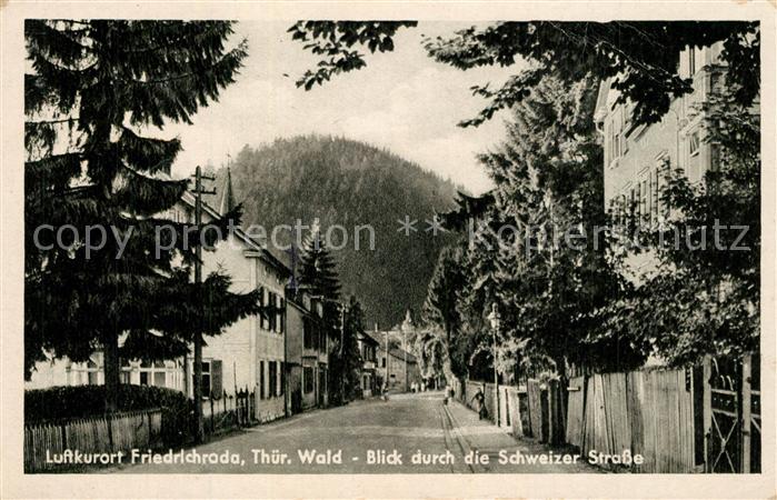Friedrichroda Blick durch die Schweizer Strasse
