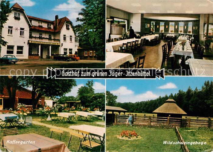 Itzenbuettel Gasthof zum gruenen Jaeger Wildschweingehege Kaffeegarten