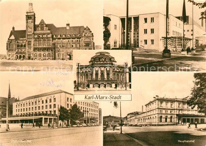 Karl-Marx-Stadt CHEMNITZ Rathaus Hauptbahnhof Stadthotel Chemnitzer Hof