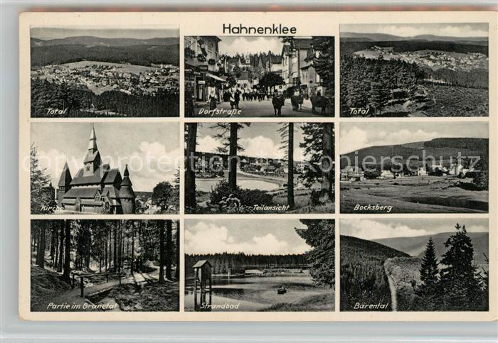 Hahnenklee-Bockswiese Harz Dorfstrasse Bocksberg Baerental Kirche Granetal